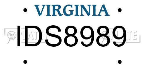 IDS8989 Virginia License Plate