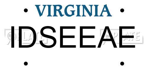 IDSEEAE Virginia License Plate