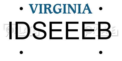 IDSEEEB Virginia License Plate