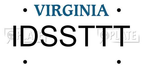 IDSSTTT Virginia License Plate