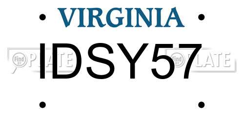 IDSY57 Virginia License Plate