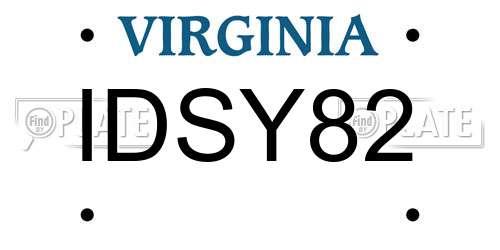 IDSY82 Virginia License Plate