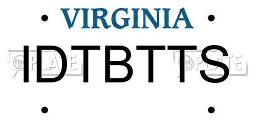 IDTBTTS Virginia License Plate