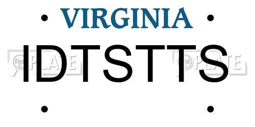 IDTSTTS Virginia License Plate