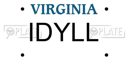 IDYLL Virginia License Plate