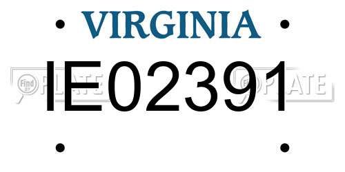 IE02391 Virginia License Plate