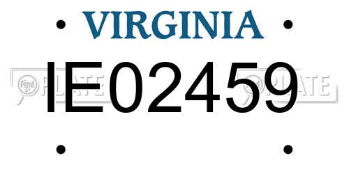 IE02459 Virginia License Plate