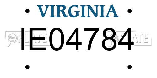 IE04784 Virginia License Plate