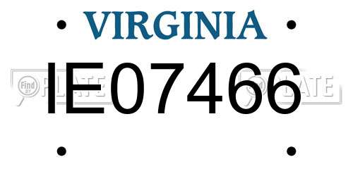 IE07466 Virginia License Plate