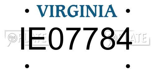 IE07784 Virginia License Plate