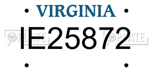 IE25872 Virginia License Plate