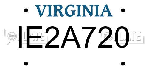 IE2A720 Virginia License Plate