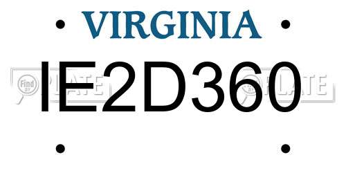 IE2D360 Virginia License Plate