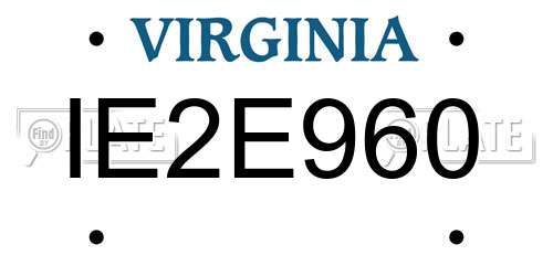 IE2E960 Virginia License Plate