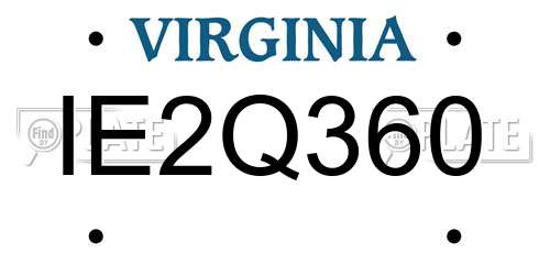 IE2Q360 Virginia License Plate