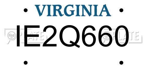 IE2Q660 Virginia License Plate
