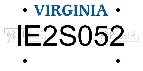 IE2S052 Virginia License Plate