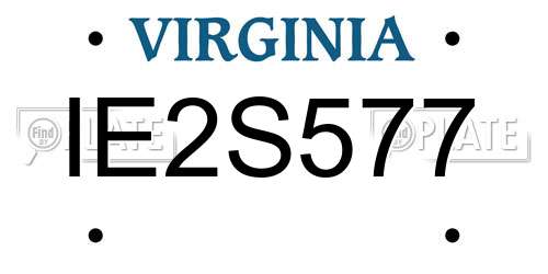 IE2S577 Virginia License Plate