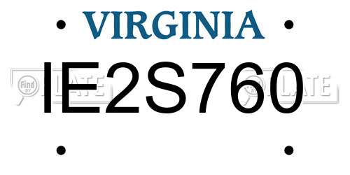 IE2S760 Virginia License Plate