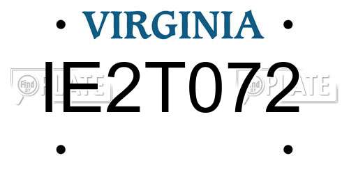 IE2T072 Virginia License Plate
