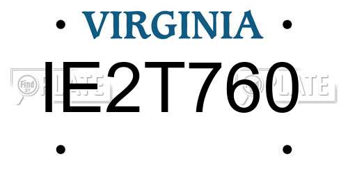 IE2T760 Virginia License Plate