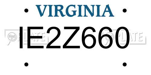 IE2Z660 Virginia License Plate