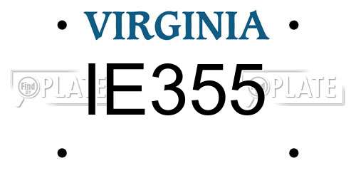 IE355 Virginia License Plate