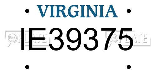IE39375 Virginia License Plate