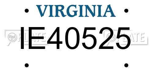 IE40525 Virginia License Plate
