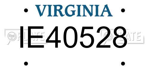 IE40528 Virginia License Plate