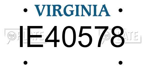 IE40578 Virginia License Plate