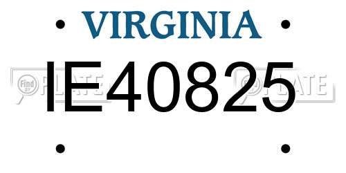 IE40825 Virginia License Plate