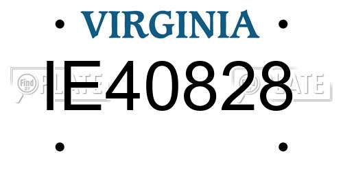 IE40828 Virginia License Plate