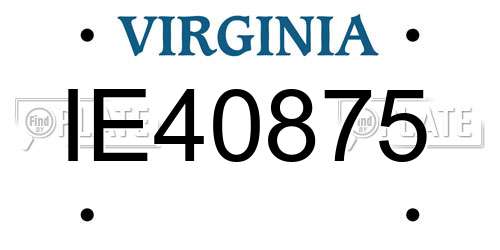 IE40875 Virginia License Plate