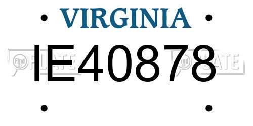 IE40878 Virginia License Plate