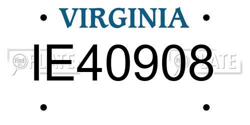 IE40908 Virginia License Plate
