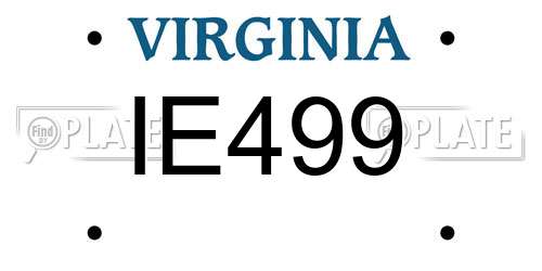 IE499 Virginia License Plate