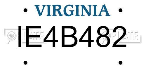 IE4B482 Virginia License Plate