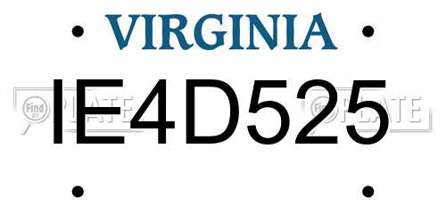 IE4D525 Virginia License Plate