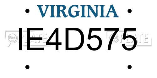 IE4D575 Virginia License Plate