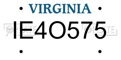 IE4O575 Virginia License Plate
