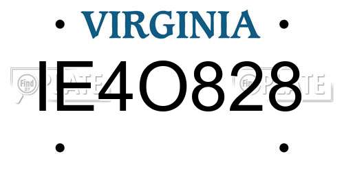 IE4O828 Virginia License Plate