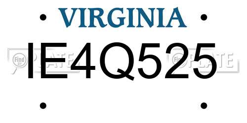 IE4Q525 Virginia License Plate