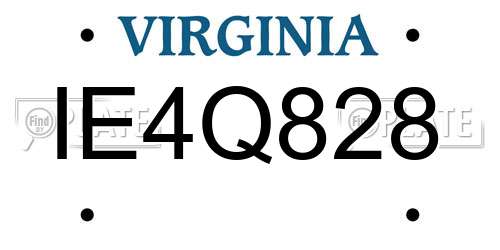 IE4Q828 Virginia License Plate