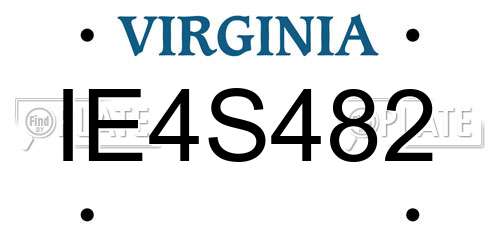 IE4S482 Virginia License Plate