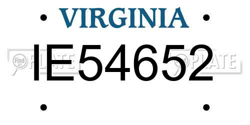 IE54652 Virginia License Plate