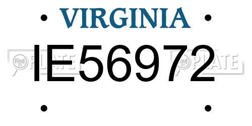 IE56972 Virginia License Plate