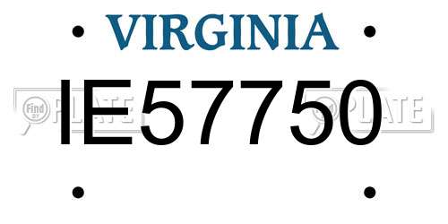 IE57750 Virginia License Plate