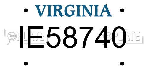 IE58740 Virginia License Plate