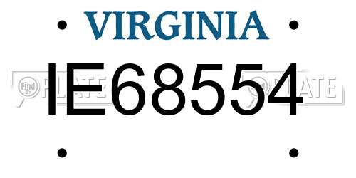 IE68554 Virginia License Plate